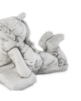 Statue de Jardin en Pierre Fille Lisant un Livre H.47 cm