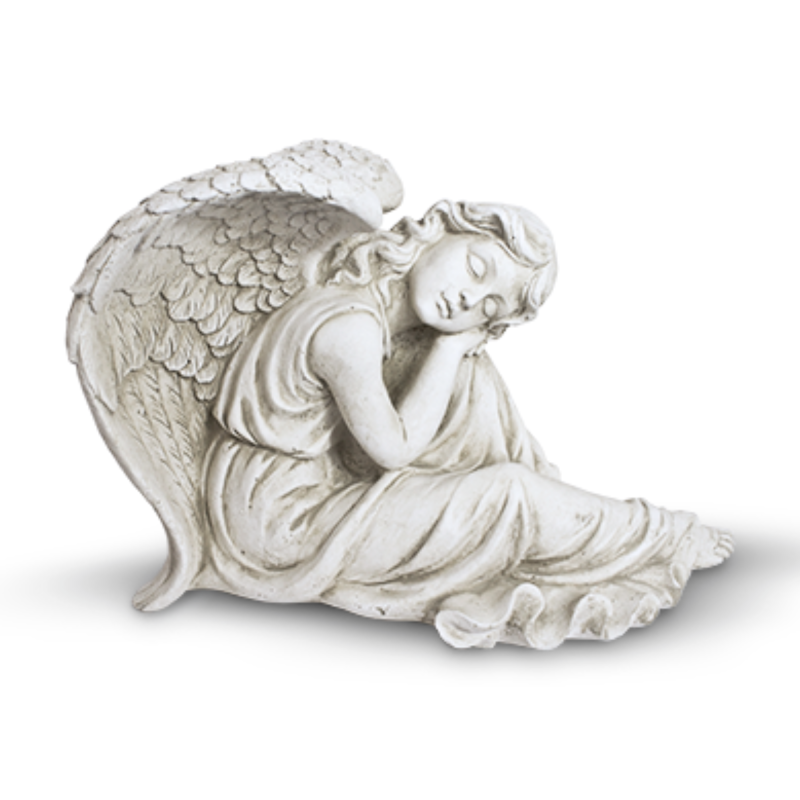 Statue de Jardin en Pierre Ange Assis H.34 cm