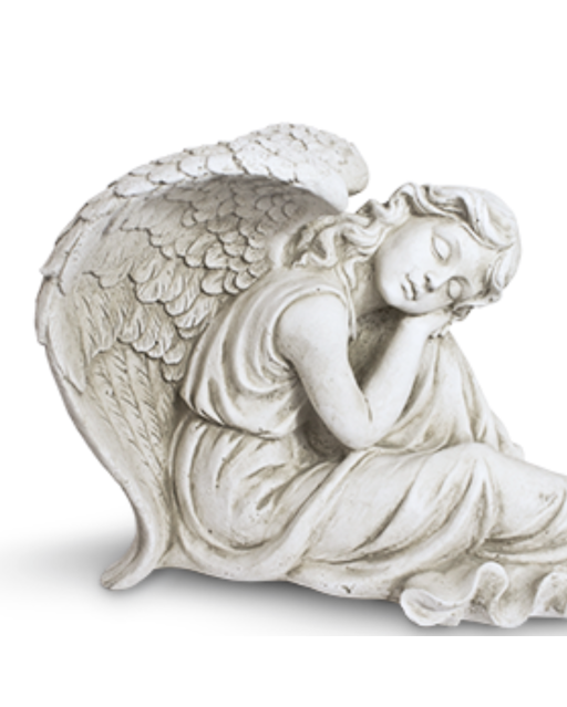 Statue de Jardin en Pierre Ange Assis H.34 cm