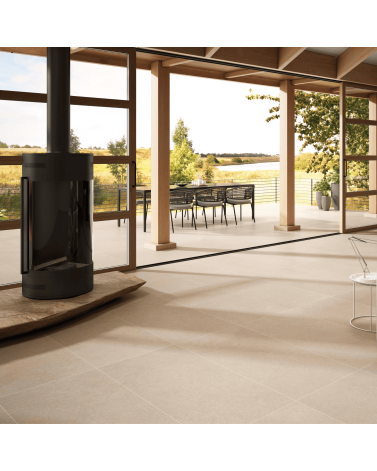 Carrelage Intérieur/Extérieur Effet Pierre Almond 100 x 100 Rectifié