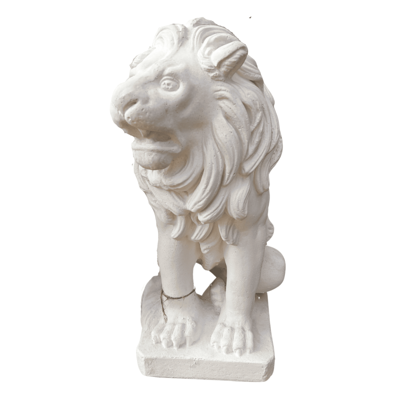 Statue de Jardin en Pierre Lion regard à droite H.70 cm