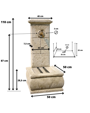 Fontaine imposante extérieure décoration pour jardin