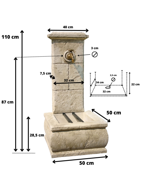 Fontaine de Jardin en Pierre Napoli