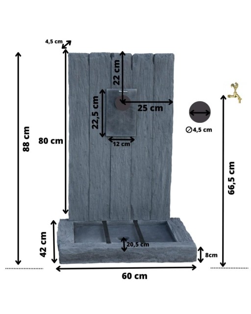 Fontaine de Jardin en Pierre Ardoise Second Choix