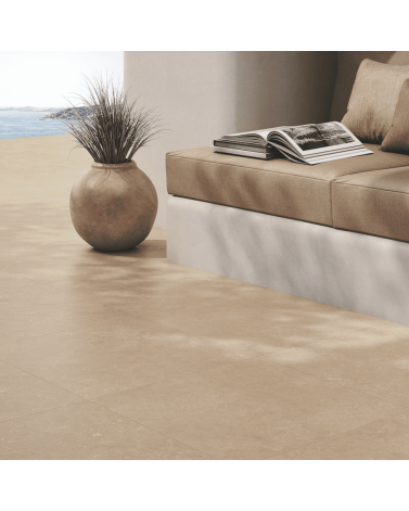 Carrelage Intérieur Effet Pierre Travertin Greige 60 x 60 Rectifié