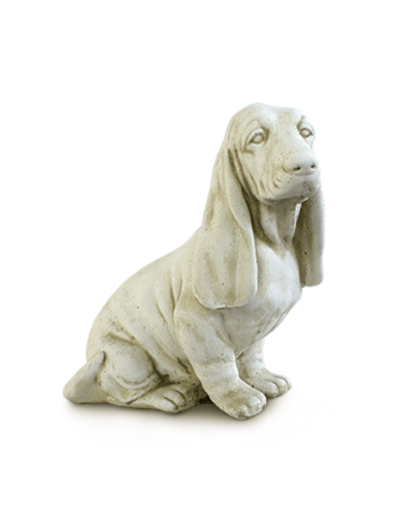 Statue de Jardin en Pierre Chien Basset Hound H.46 cm