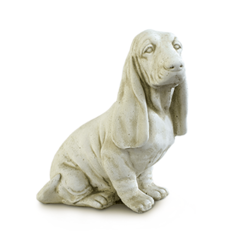 Statue de Jardin en Pierre Chien Basset Hound H.46 cm