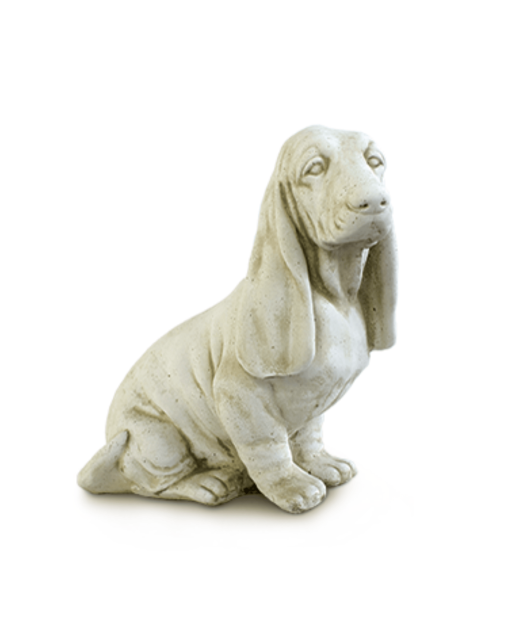 Statue de Jardin en Pierre Chien Basset Hound H.46 cm