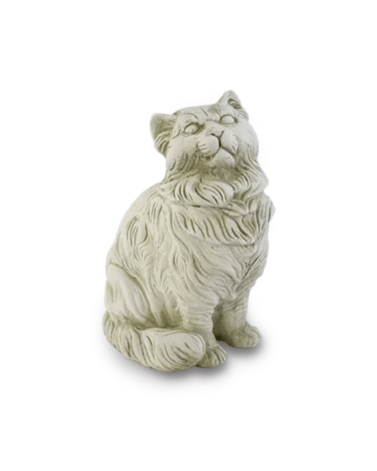Statue de Jardin en Pierre Chat Assis H.45 cm