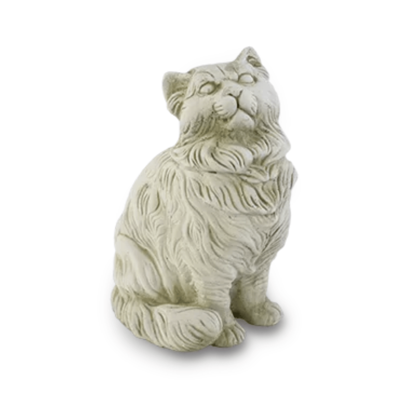 Statue de Jardin en Pierre Chat Assis H.45 cm