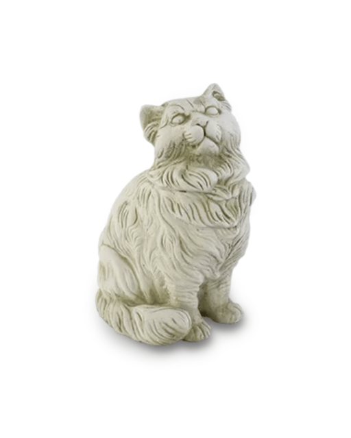 Statue de Jardin en Pierre Chat Assis H.45 cm