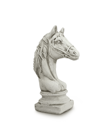 Statue de Jardin en Pierre Tête de Cheval H.49 cm
