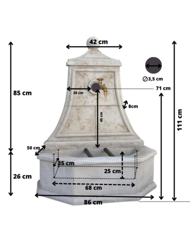 Fontaine de Jardin en Pierre Baccarat