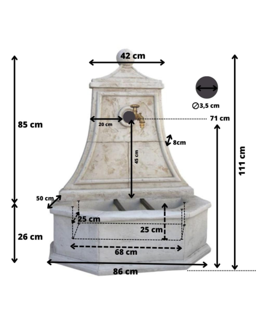 Fontaine de Jardin en Pierre Baccarat