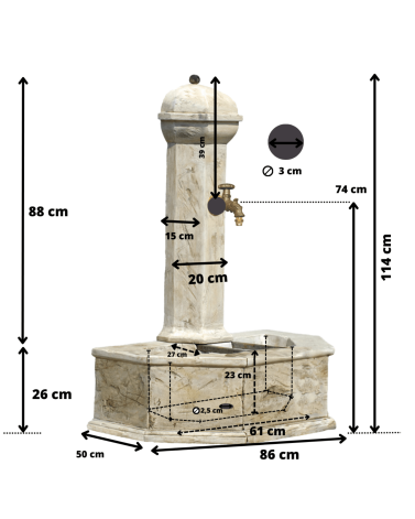 Fontaine de Jardin en Pierre Provence