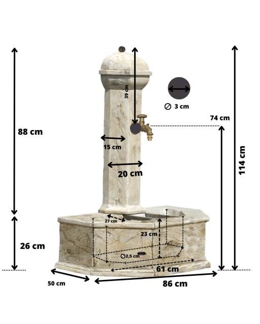 Fontaine de Jardin en Pierre Provence